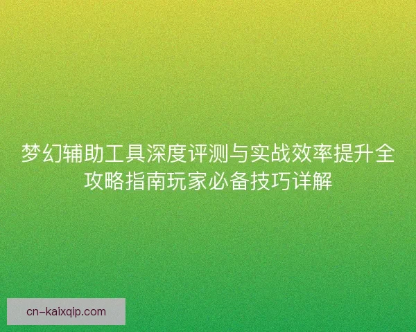 梦幻辅助工具深度评测与实战效率提升全攻略指南玩家必备技巧详解